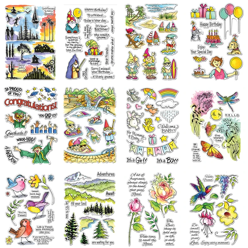 

Happy Items Animals Words Characters Plants Lovely Transparent Clear Stamps For DIY Scrapbooking Paper Cards Crafts New 2020