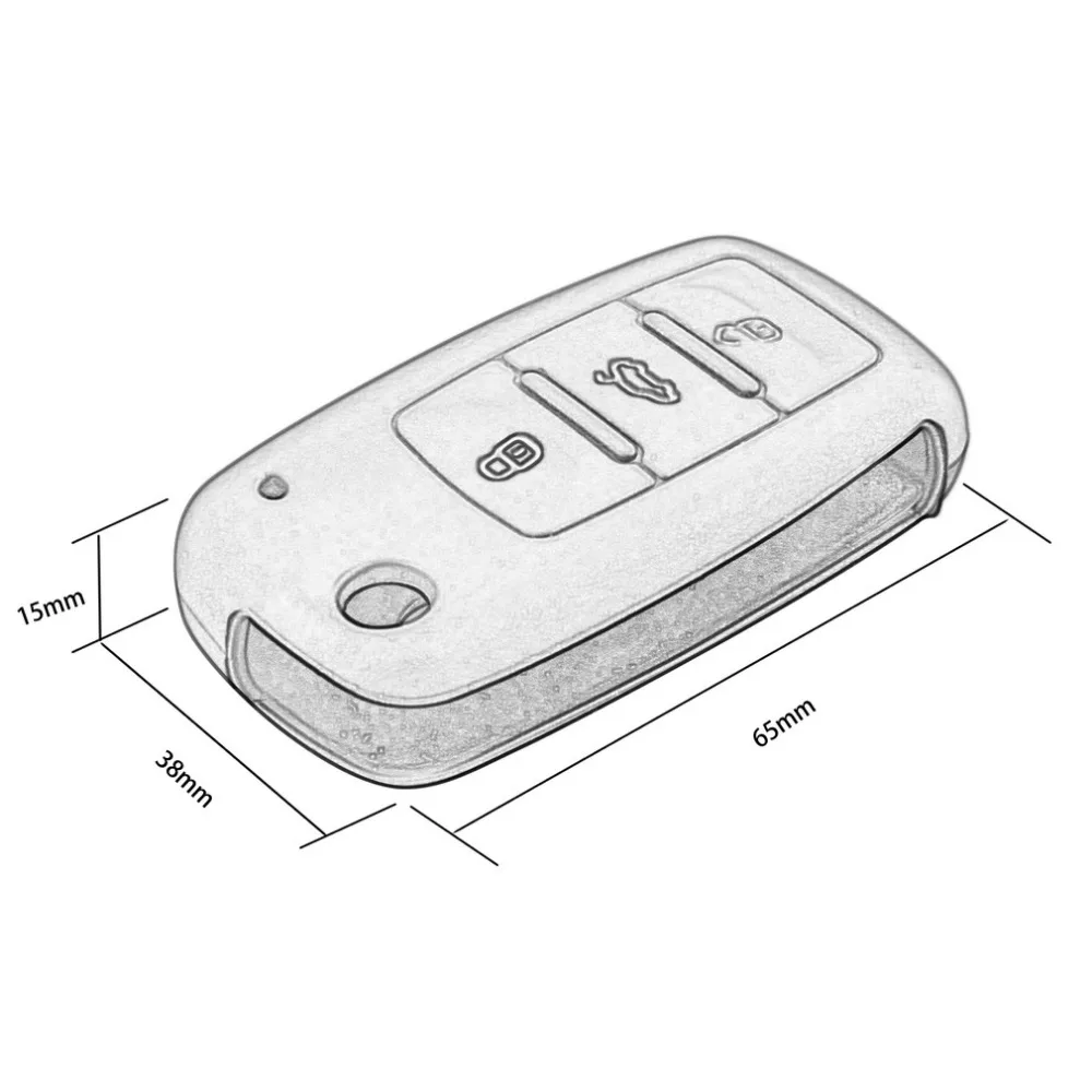 

New Styling silicone Car key cover for Volkswagen Passat Polo Golf Touran Bora SEAT Ibiza Leon For SKODA Octavia Fabia 3 Buttons