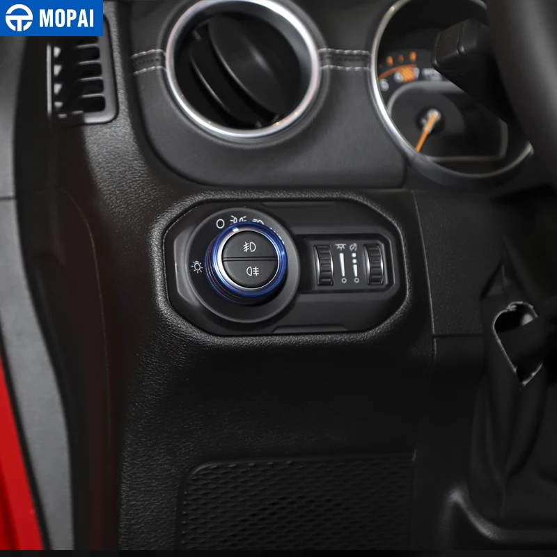 MOPAI внутренние молдинги для Jeep Wrangler JL 2018 переключатель фар крышка украшение