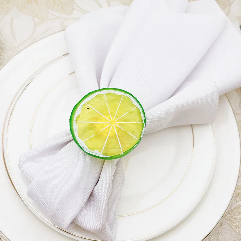 

12pcs/lot New lemon slice napkin ring hotel tableware napkin buckle fruit napkin ring table decoration