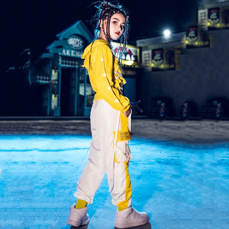 Костюмы в стиле хип хоп для девочек одежда уличного танца детская современных