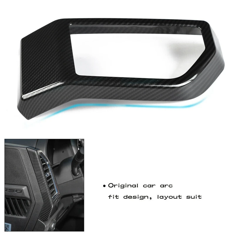 

Car Carbon Fiber Dashboard Side Outlet Air Vent Covers Trim for Ford F150 2015-2019