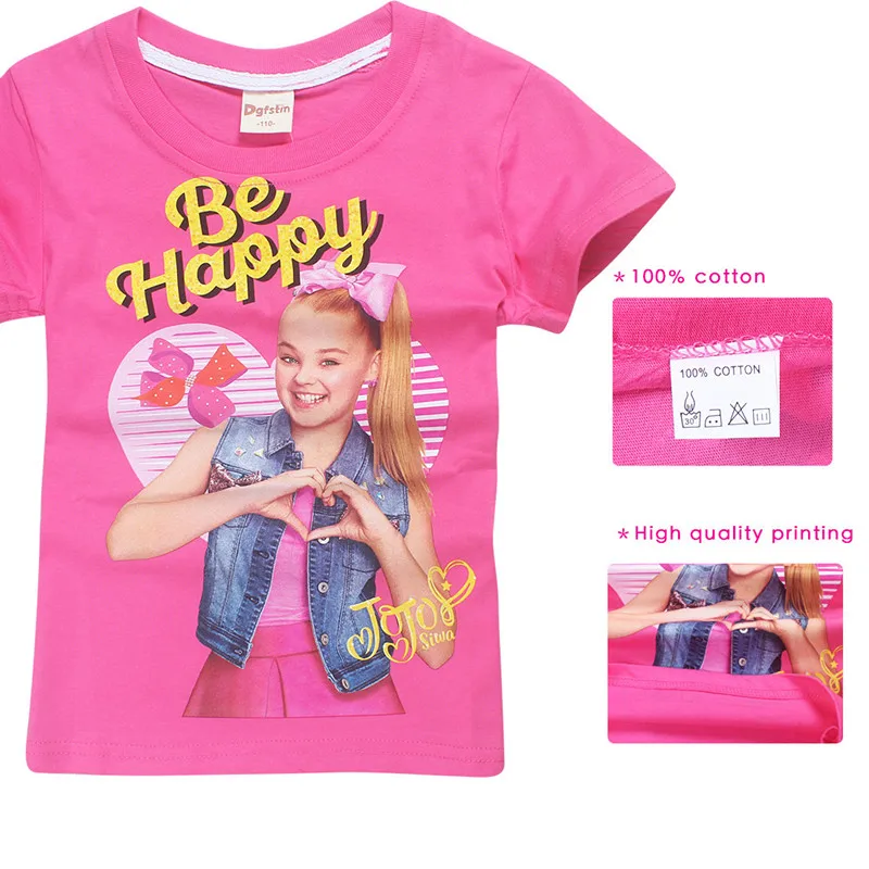 8357 red От 5 до 12 лет JOJO Siwa/детская футболка для девочек футболка с короткими рукавами мягкая хлопковая одежда для подростков Детские футболки, одежда для девочек - Цвет: 8357 red