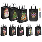 Рождественская сумка для алмазной живописи своими руками, многоразовые экологически чистые сумки для покупок, тоуты для домашнего декора, рождественский подарок