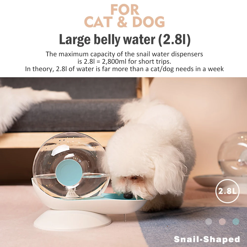 Автоматический диспенсер для воды в форме улитки емкость 2 8 л собак и