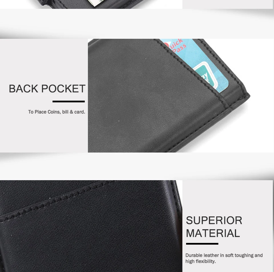 Бизнес для мужчин Id Card Holder PU кожаный бумажник для карт для мужчин маленький держатель для кредитных карт Rifd мужской кошелек черный короткий клатч кошельки
