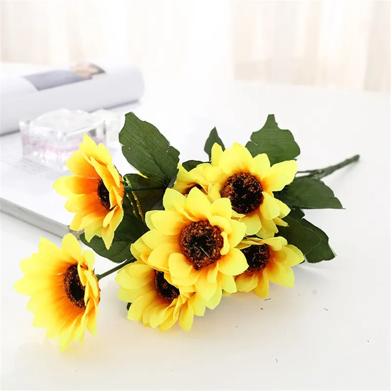 10 шт. Искусственный Подсолнух имитация подсолнуха цветок герберы Маргаритка для