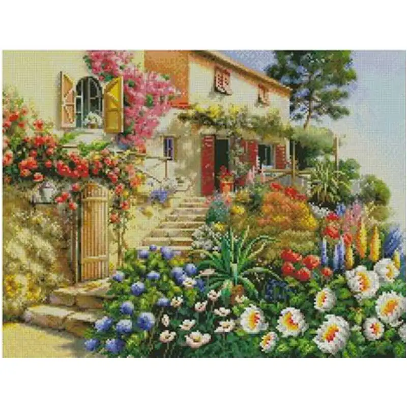 

Summer villa patterns Counted Cross Stitch 11CT 14CT DIY Cross Stitch Kits Embroidery Needlework Sets home decor