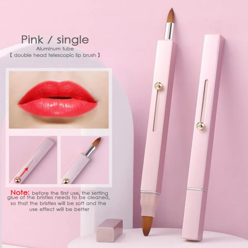 

Выдвижная кисть для губ, инструмент для макияжа, портативная Пылезащитная Косметическая кисть, кисть для помады с крышкой, кисти для консил...