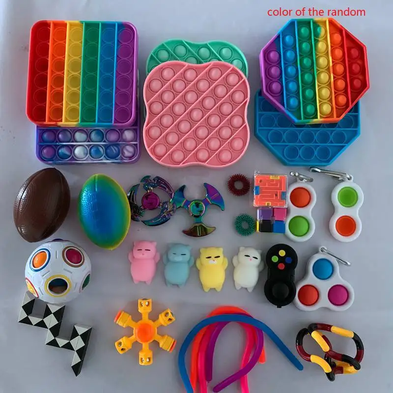 

Fidget Sensory Toy Set Stress Relief Toys Autism Anxiety Relief Stress Bubble Fidget Sensory Toy For Kids Adults