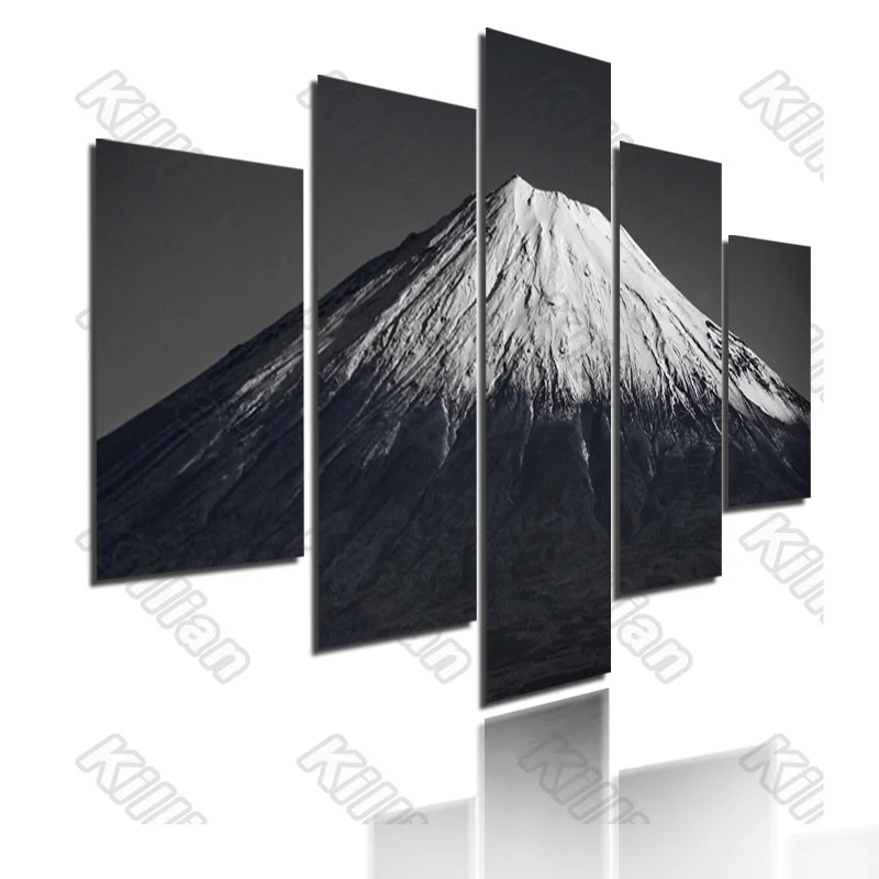 

Nostalgia Style Mural Canvas Paintings Bed Home Decor Prints 5 Pieces Snow Mountain Top Decoration Living Room Wall Fresco