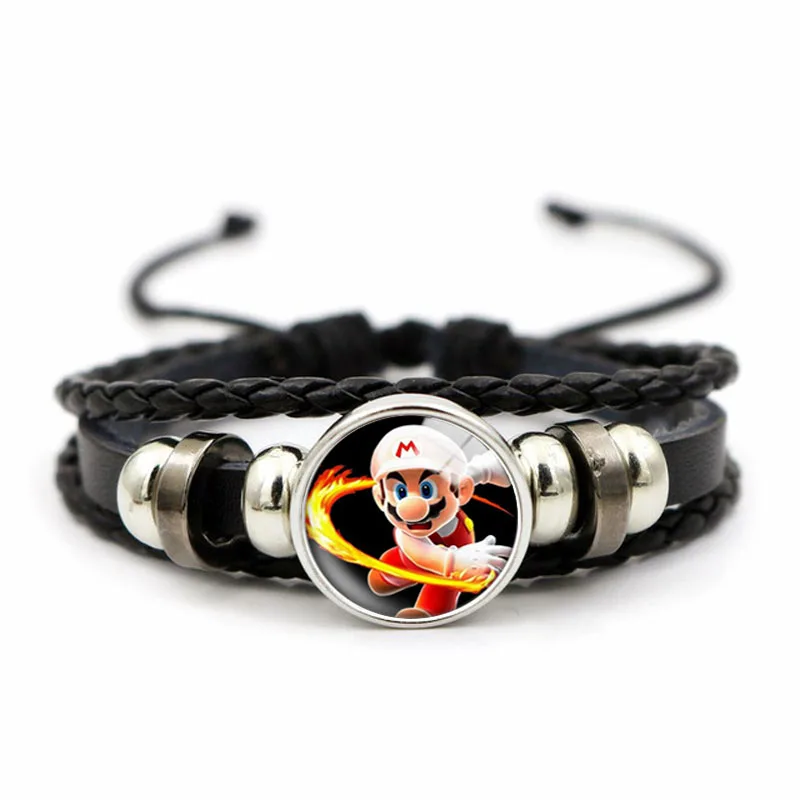 Браслет из ПУ кожи с кристаллами и стеклом | Украшения аксессуары