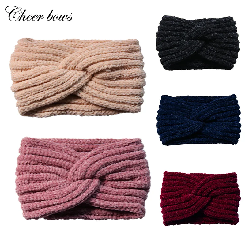 

2020 Women Fashion Headbands Solid Wide Knot Fabric Hair Bands For Women Girls Lady Elegant Soft Autumn Winter Hair Accessories