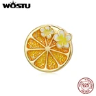 WOSTU 925 шарма стерлингового серебра вишневого цвета лимона бисера Кулон в виде ягоды соответствуют оригинальному для браслетов и ожерелий DIY, иных ювелирные изделия CTC444