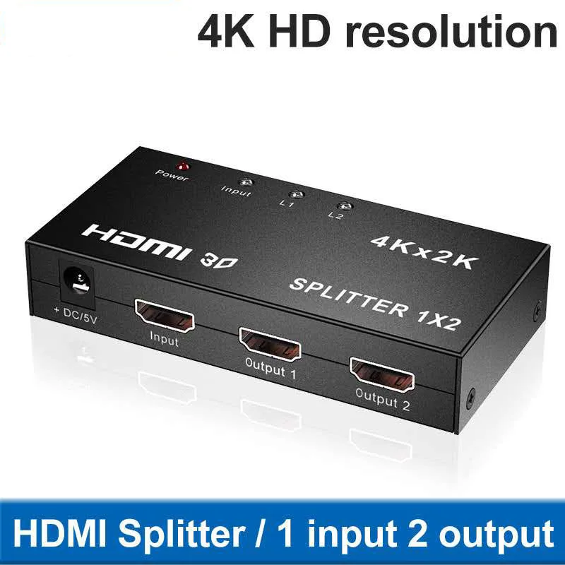 Разветвитель/переключатель HD MI 1x2 UHD 1 4 4K при 30 Гц вход 2 выхода светодиодный