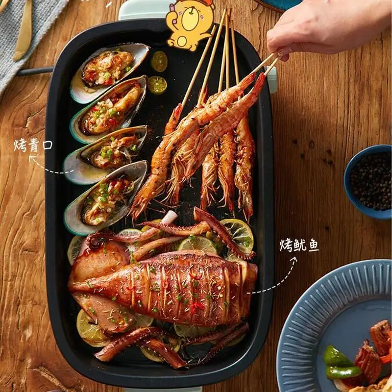 Household Smokeless Grill Indoor Barbecue Pan Electric Baking Grilled Fish Pot Oven Machine | Бытовая техника