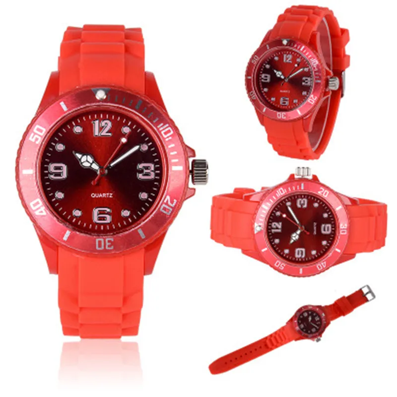 Fashion New Unisex Women Wristwatch Quartz Watch Silicone Sports Candy Color Reloj Mujer Kol Saat Female Clock Black | Наручные часы