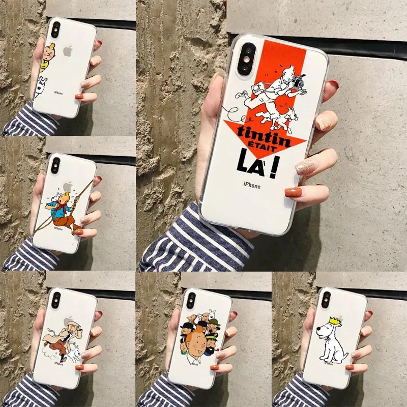 Мягкий силиконовый чехол из ТПУ Приключения Тинтина для телефона iPhone 12 11 11Pro MAX 6 6S