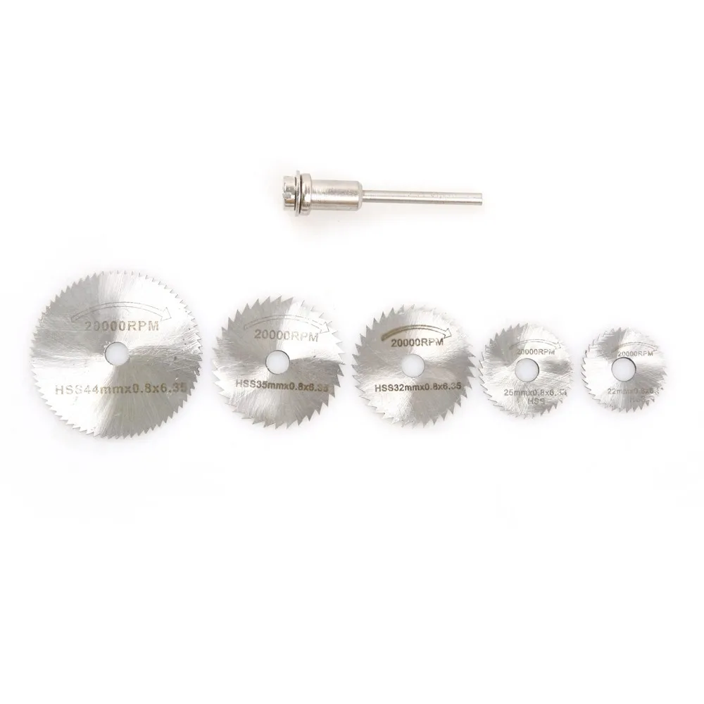 

Fixmee 5pcs Mini HSS Saw Disc Wheel Blades Metal Dremel Rotary Cutter + 1/8" Mandrel