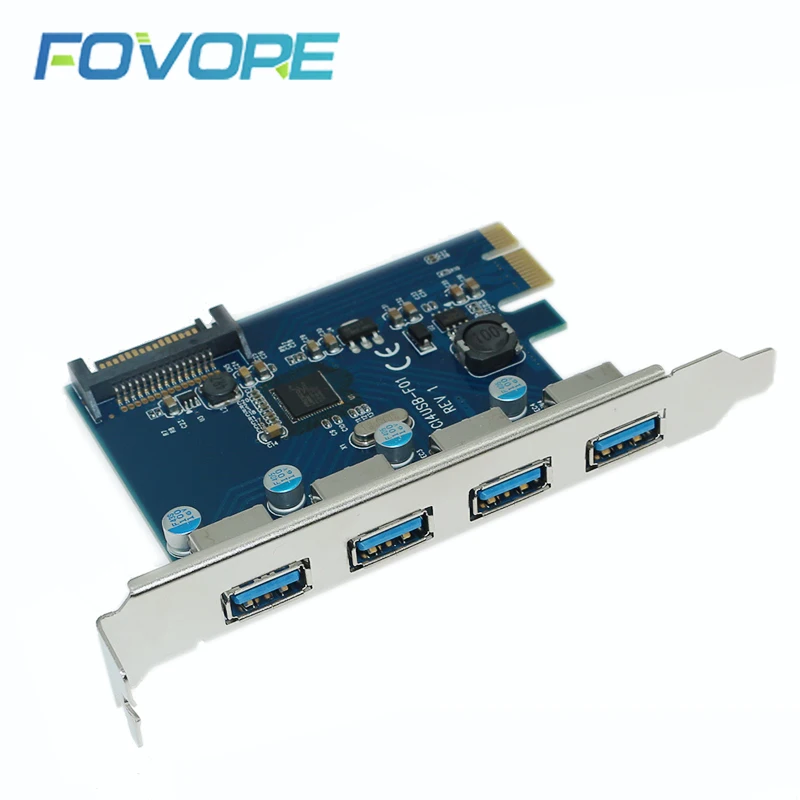 USB 3 0 PCI express карта расширения 4 порта E к USB3.0 компьютерная PCIe адаптер чип Fresco FL1100 для