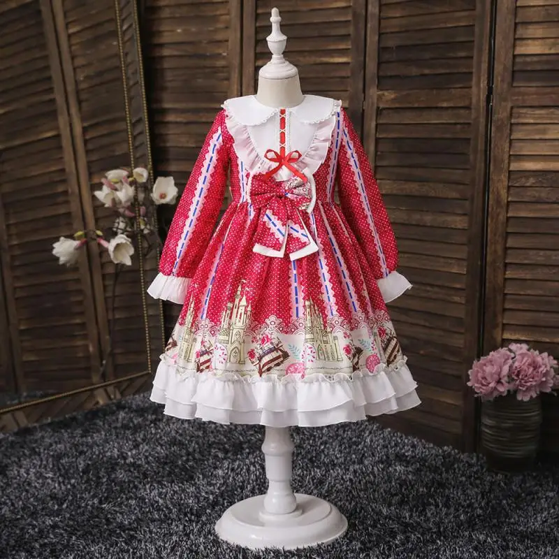 

Girls Lolita Princess Dress Children's Cute Puff Sleeve Lolita Dress Little Girl Dress Cotton Fabric Soft And Comfortable