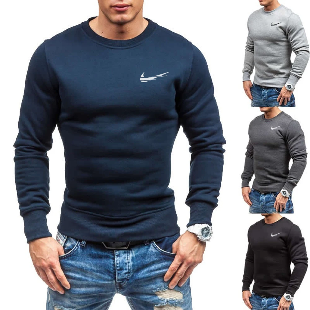 

Brand New Men Sweatshirts Hoodies Casual Pulovers IКNIKEС Crewneck Sweatshirt Tops Clothes Solid Color Hoodies Streetwear Men