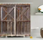 Занавеска для душа в деревенском стиле, старая деревянная дверь сарая из дуба, сельская деревня, Сельская жизнь, тканевый комплект для декора ванной комнаты