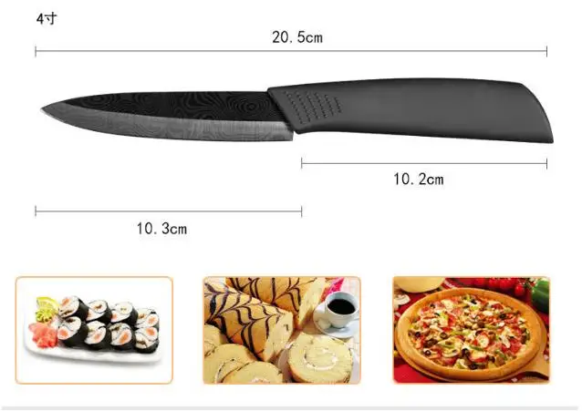 Кухонный набор керамических ножей с черной окантовкой &quot3&quot 4 &quot5&quot 6 &quot+