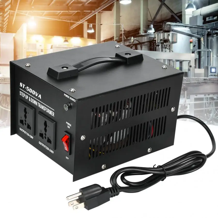 Преобразователь напряжения 500 Вт с 2 шт. универсальных розеток от 110 В до 220