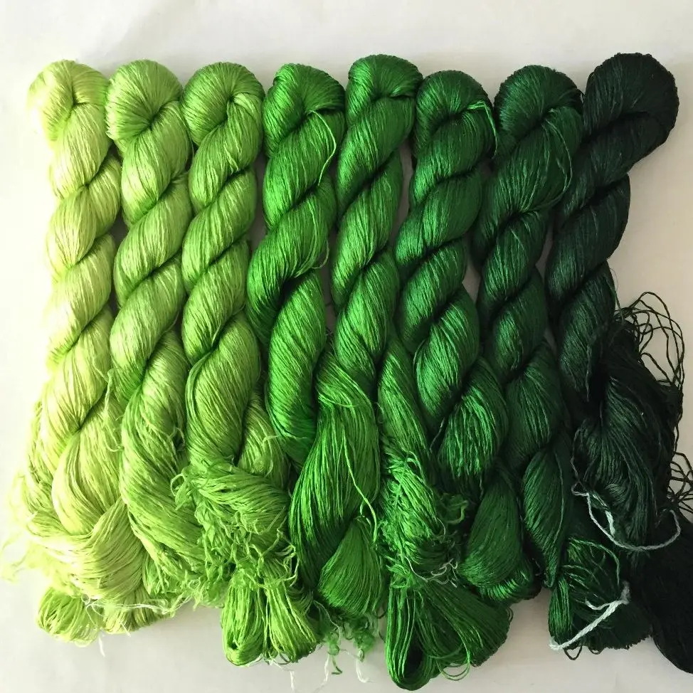 8 шпилек из натурального шелка тутового цвета нитка для вышивки 440 м на шпагат #1