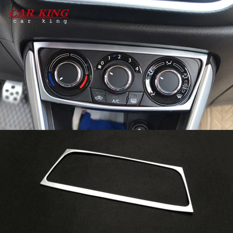 

For Suzuki S-cross scross SX4 2014-2018 Car Accessories chrome Console temperature air-condition Volume switch trim frame lamp