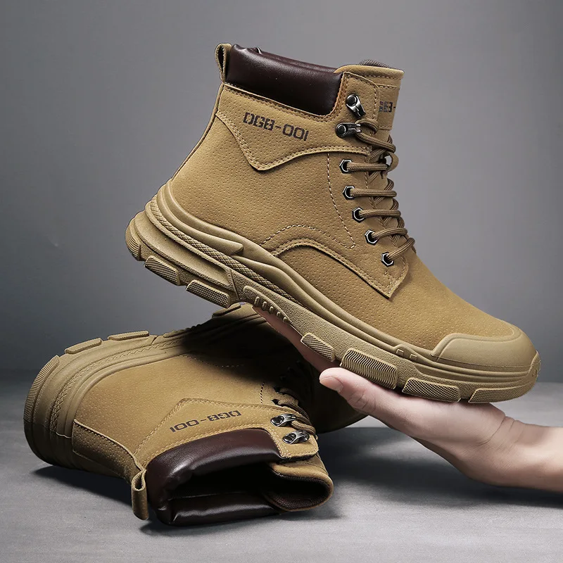 

men botas de trabajo hombre British fashion retro wild Martin boots men new autumn and winter leather high-top casual shoes