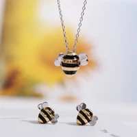 new cute bee 925 sterling silver color necklaces pendants sterling silver color choker necklace jewelry collar colar de plata