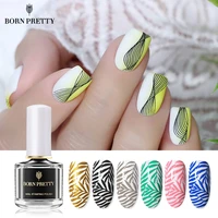 born pretty black white nail stamping polish varnish gold silver nail art plates stamp oil for nails design spring series 7ml