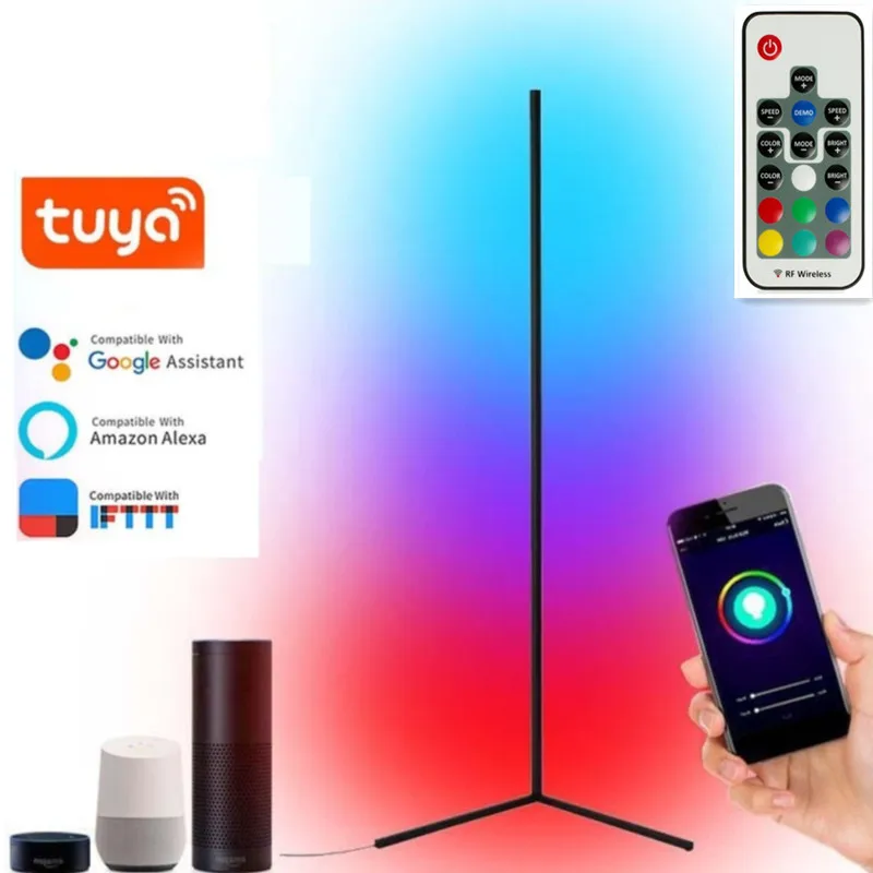 Nordic совместимый с Alexa приложение RGB светодиодный современный торшер затемнение