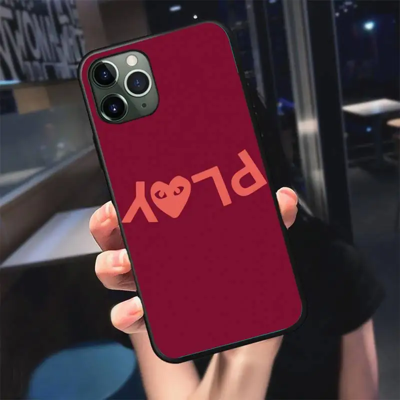 

PLAY Comme des Garcons Heart Phone Case For iphone 5s 6 7 8 11 12 plus xsmax xr pro mini se Cover Fundas Coque
