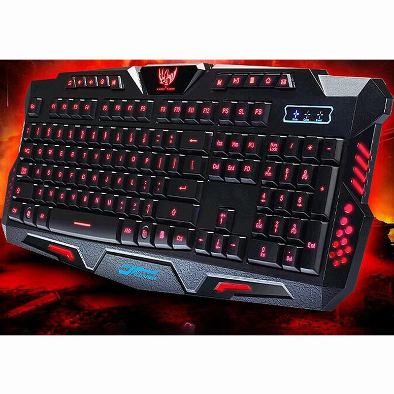 

LED Backlight Wired Fingerboard USB Ergonomic Keyboards Cool 3 Colors Wired Gaming Keyboard For Laptop Accessories