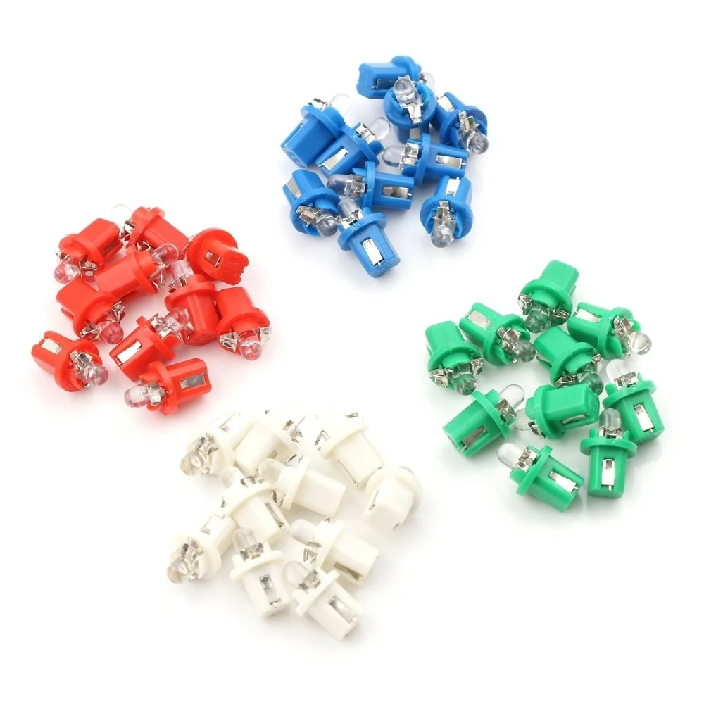 

10Pcs T5 B8.5D B8.5 SMD LED Car Light Automobiles Light-emitting Diode Instrument Dashboard Light Bulbs DC 12V Car Accessories