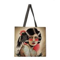 poster girl painting handbag ladies ladies korean shoulder bag casual shopping shopping bag large capacity tote bag