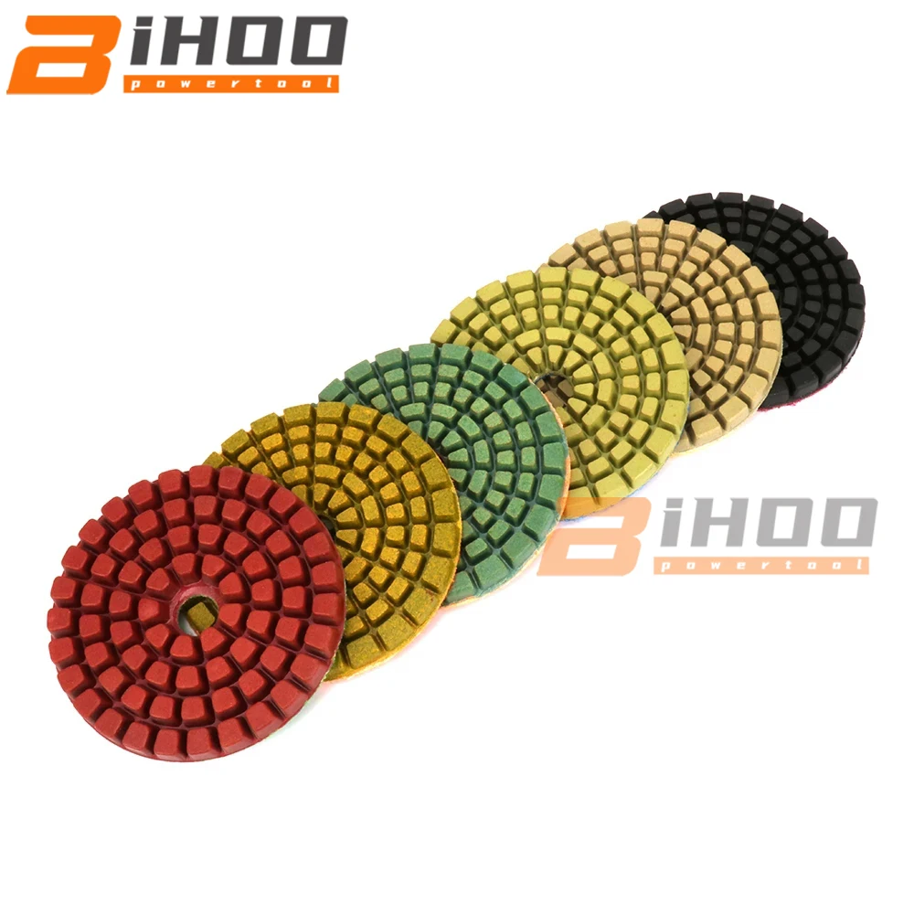 

4inch Diamond Polishing Pads Dry/Wet Buffing Disc for Granite Concrete 1/4" Thickness