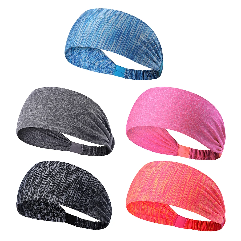 

Moisture Wicking Sports Headband Sweatband Men Stretchy Women Yoga Fashion Hairband Head Wrap