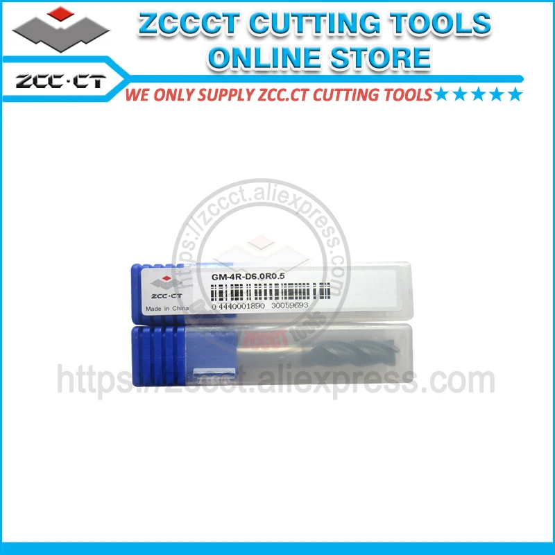 1 шт. нож ZCC фреза GM 4R D6.0R0.5 режущий ZCC.CT про 50HRC 4 флейты 6 мм (внутри радиус 0 5 карбида