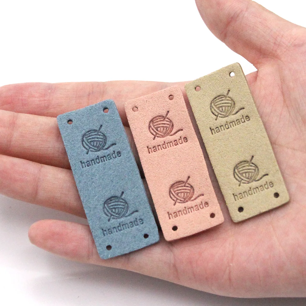 20 штук шарики пряжи кожанная этикетка для одежды ручной работы этикетки теги