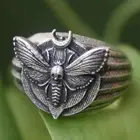 Мужское классическое кольцо в стиле ретро панк с резным черепом Пчелкой мотылью насекомым узором кольцо ювелирное изделие подарок