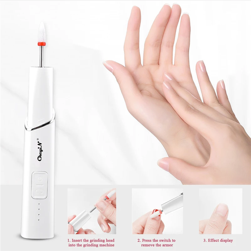 

CkeyiN 6 in 1 Electric Nail Drill Machine Professional Manicure Pedicure Tools 15000 RPM Polishing Rechargeable With Light 51