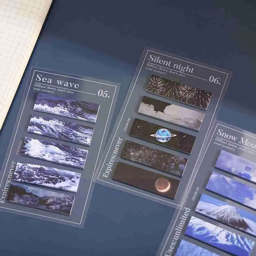 

100 pages/bar Sea Wave Floating Cloud Memo Pad Self-adhesive Sticker Paper Notes Supplies Bookmark Marker Student Memo offi Z1D1