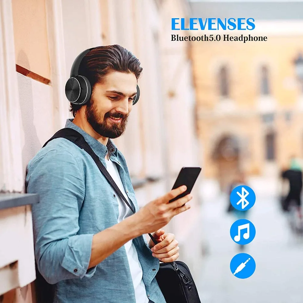 Fanshu Bluetooth наушники спортивные стерео Hands Free наушники через ухо Беспроводная музыкальная гарнитура Поддержка TF карты FM радио с микрофоном