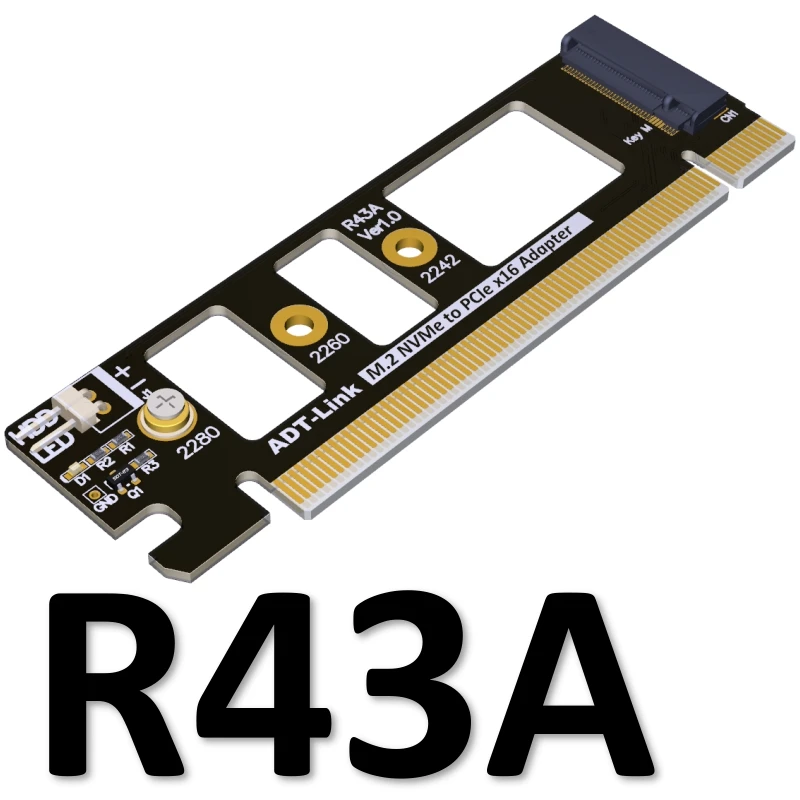 Адаптер ADT Link R43A M.2 NVMe SSD к PCie x16|Компьютерные кабели и разъемы| |