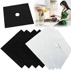 4 шт.компл. многоразовая подкладка из стекловолокна с антипригарным покрытием для газовой плиты, коврик, подкладка для очистки кухонной посуды