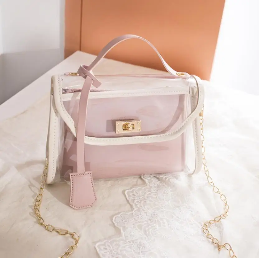 

Fashion Lady Shoulders Jelly Package Purses and handbags for Women 2020 Luxury Messenger Bag Lady Clear Transparent Jelly Pack